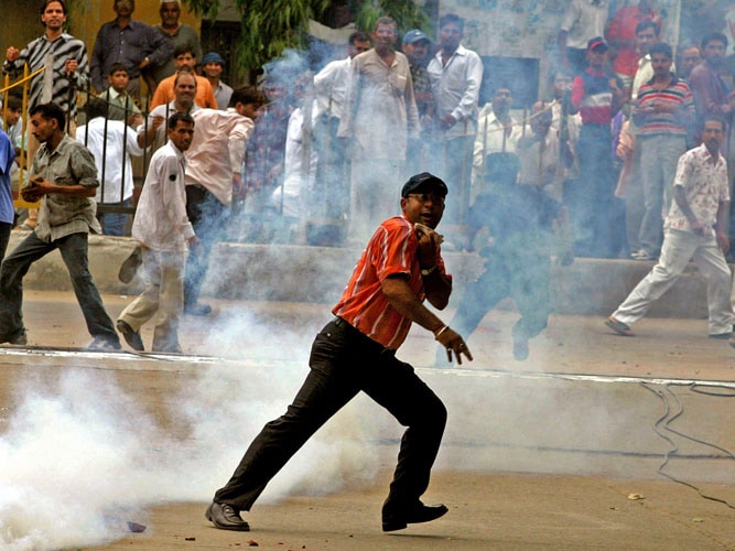 Workers on strike at Gurgaon