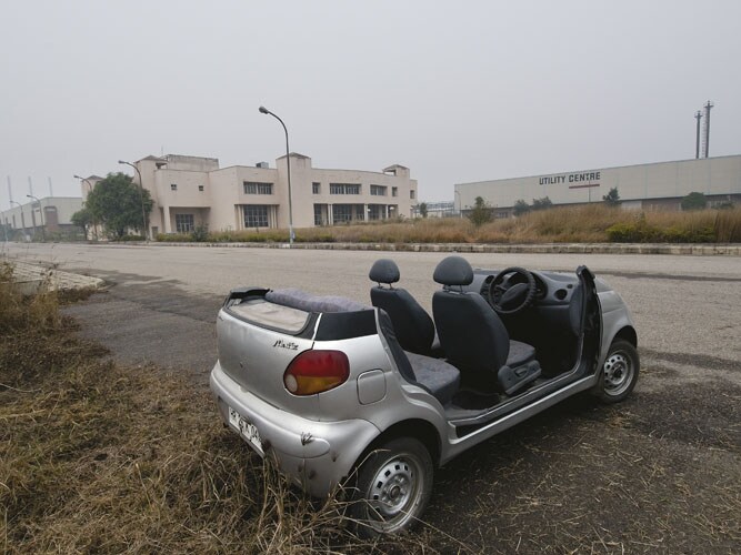 GHOST TOWN: The once bustling Daewoo plant in Surajpur now lies silent