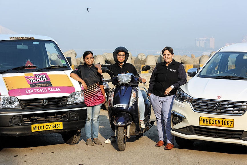 women in uber swiggy and heydeedee