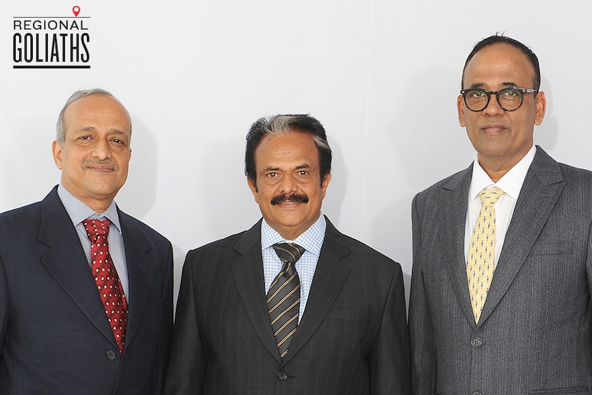 from left to right mr. p manjunath - director  mr. k madhavan - managing director  mr