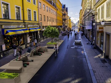 What is the one-minute city concept that Sweden is experimenting with?