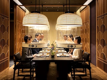 A Japanese restaurant is turning Covid-19 protection into a new dining experience