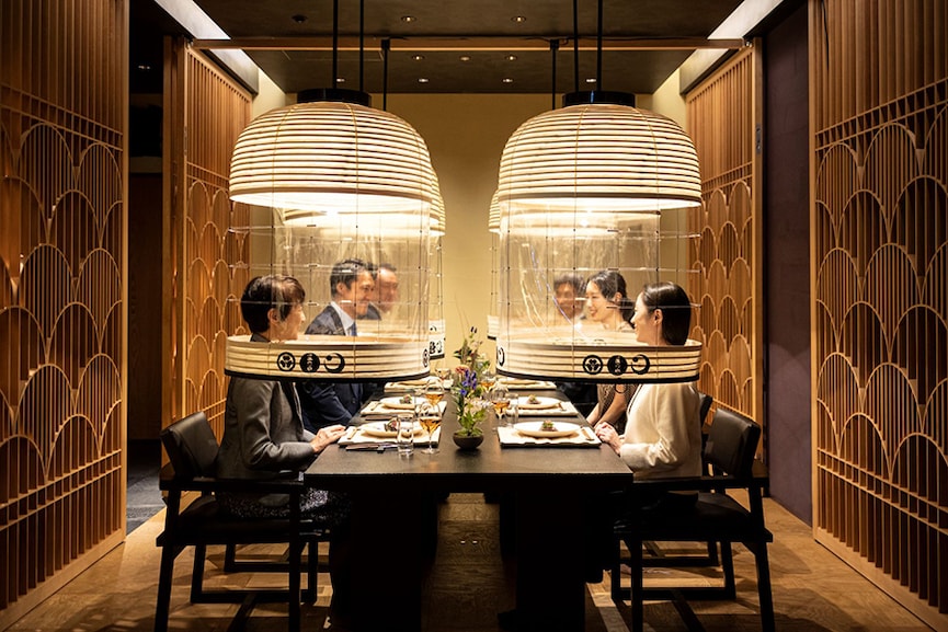 A Japanese restaurant is turning Covid-19 protection into a new dining experience