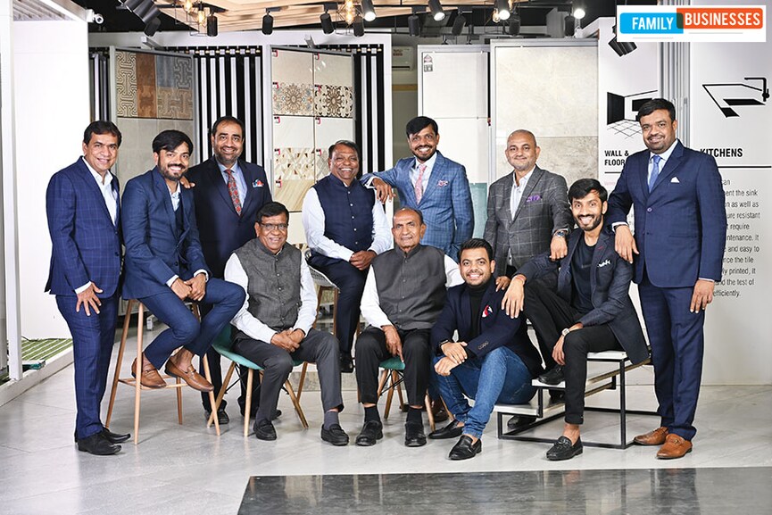 (Standing, L to R) Prakash Varmora, Pramod Varmora, Bhavesh Varmora, Ashok Patel, Jitu Patel; (Sitting, L to R) Bharat Varmora, Vallabhbhai Varmora, Ramanbhai Varmora, Parshottambhai Varmora, Hiren Varmora, Manish Varmora