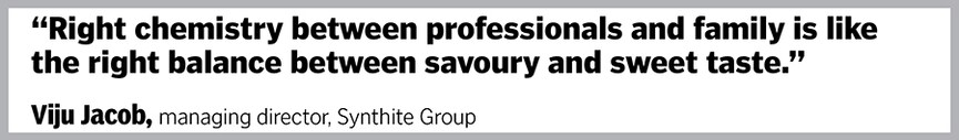  (From left, standing) Rishal Mathew (DGM purchase, Synthite), Jacob Issac (business development manager, Synthite), Ashok Mani (MD & CEO, Intergrow Brands), Paolo George (deputy MD, Symega Food Ingredients), Jacob Ninan (MD, Herbal Isolates), John Joshy (GM, sales and marketing, Synthite), Joseph John (CEO, Synthite Infrastructure). (From left, seated) Varghese Jacob (MD, Synthite) Aju Jacob (Joint MD, Synthite) Image: Arun Chandra Bose for Forbes India