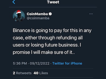 Trader's account is suspended by Binance following Twitter complaints