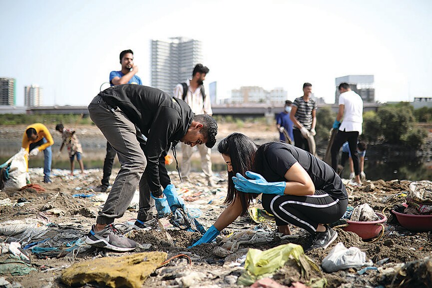 Kalambe and his volunteers organise a clean-up at the Mithi River bank near Mahim in Mumbai every Saturday, and on Sundays, at the mangrove forest near Airoli