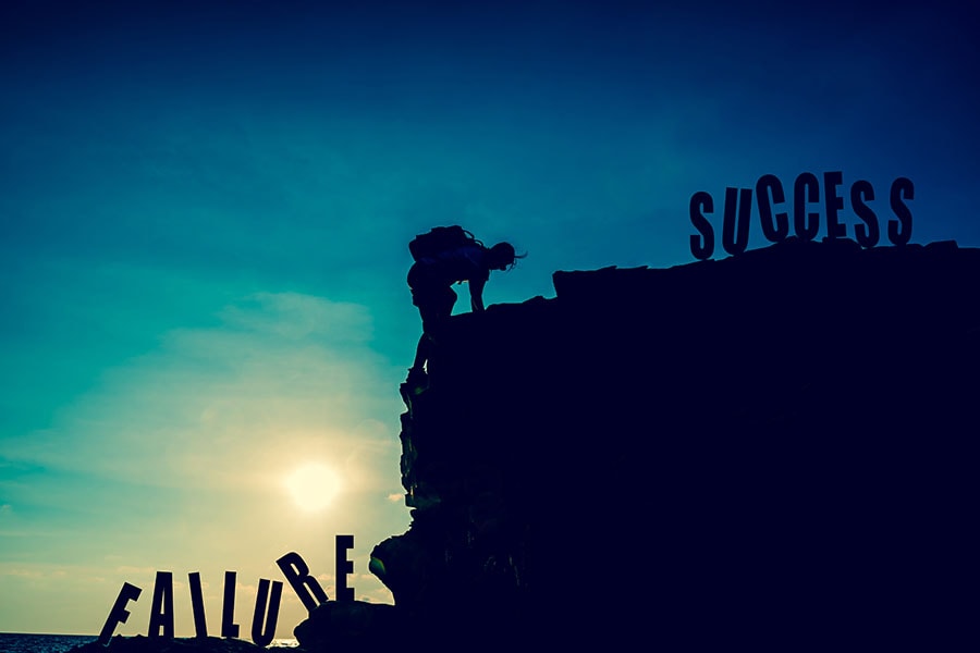 It is a representational image of reaching success from failures. Marketers should actively look for data on their errors so they can drive improvements.