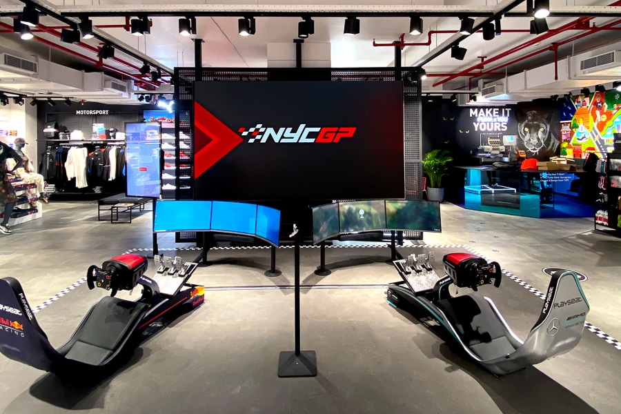 Showcasing the success of PUMA’s Motorsport category in India, the brand’s experiential store at Cyber Hub in Gurgaon features professional-grade Formula 1 racing simulators for shoppers to enjoy a virtual race on multi-country tracks. The simulators installed at the store are exactly the same as used by F1 racing professionals worldwide