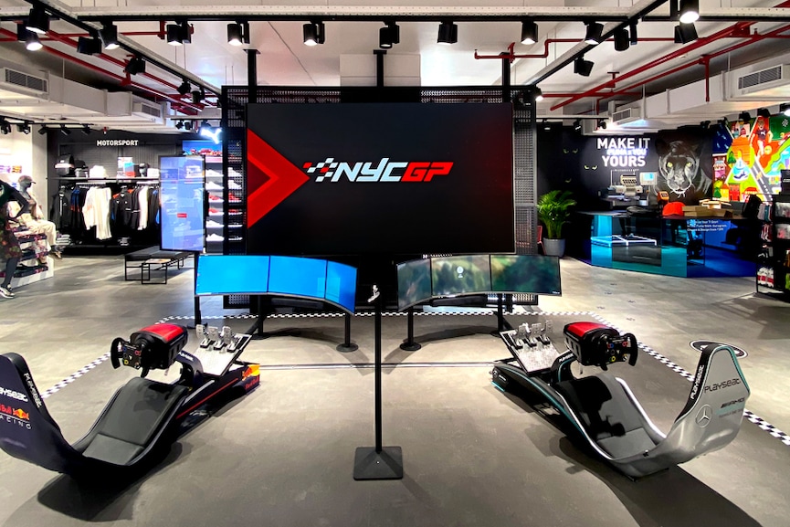 Showcasing the success of PUMA’s Motorsport category in India, the brand’s experiential store at Cyber Hub in Gurgaon features professional-grade Formula 1 racing simulators for shoppers to enjoy a virtual race on multi-country tracks. The simulators installed at the store are exactly the same as used by F1 racing professionals worldwide