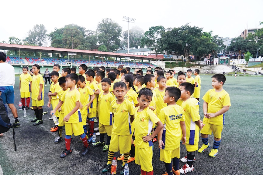 An under-10 training session at the Lammual stadium in Aizawl
Iamge: Mexy Xavier