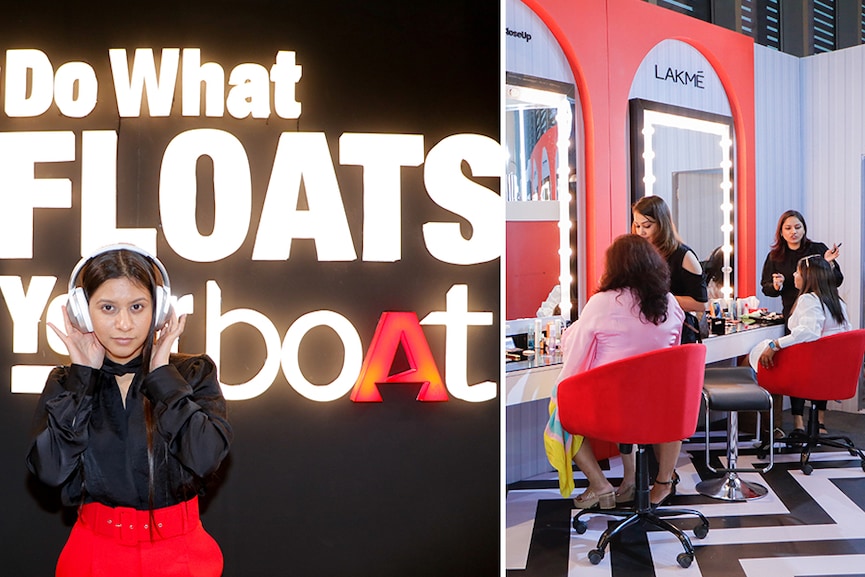 boAt and Lakmé installed their kiosks at Jio World Convention Centre for Lakmé Fashion Week x FDCI