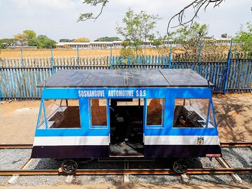 South African teens build solar train as power cuts haunt commuters
