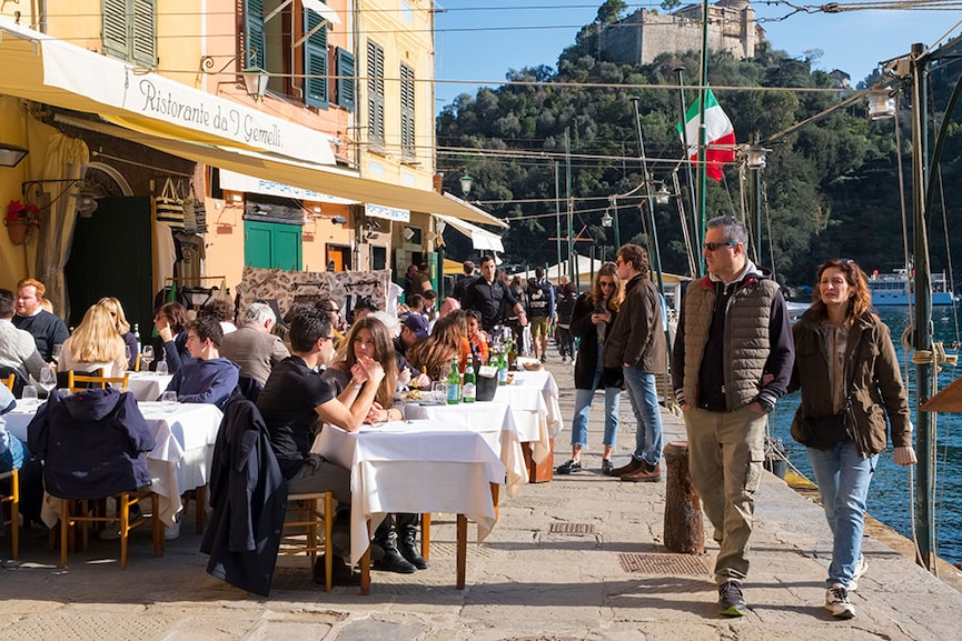 No lingering for a selfie in Portofino