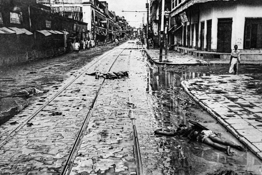 The communal rioting began with Muslim League’s Direct Action Day in Calcutta on August 16, 1946, to demand a separate dominion. Hulton-Deutsch Collection/Corbis/Getty Images