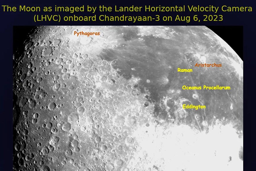 First moon images sent back by Chandrayaan-3 Image: Courtesy ISRO 