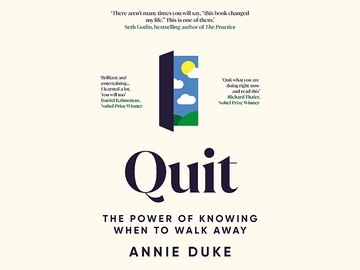Bookstrapping: Annie Duke writes about the power of knowing when to walk away in the new book 'Quit'