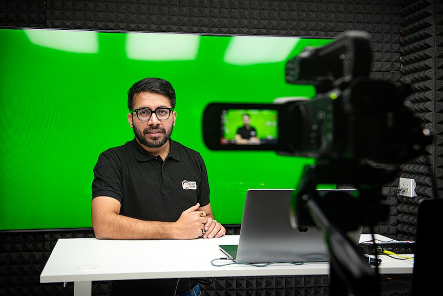 Vishal Tiwari, a former Unacademy teacher, started StudyBharat as a YouTube channel and app six months ago to help students crack the JEE and NEET exams
Image: Amit Verma