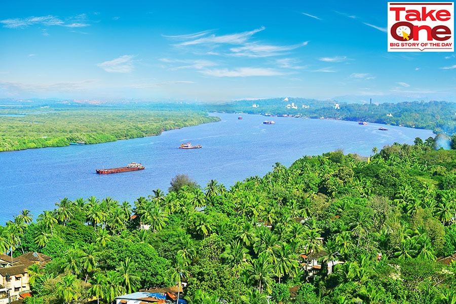 The Mandovi River, often referred to as the ‘lifeline’ to Goa supports wildlife and humans and provides drinking water to millions of people along its 117 kilometers journey through Karnataka and Maharashtra, down to the Arabian Sea at Goa. Image: Vijay singh /Shutterstock