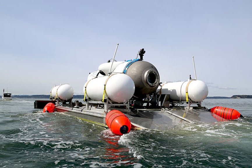 Search and rescue operations continue by US Coast Guard after a tourist submarine bound for the Titanic's wreckage site went missing off the southeastern coast of Canada. Image: Ocean Gate / Handout/Anadolu Agency via Getty Images)