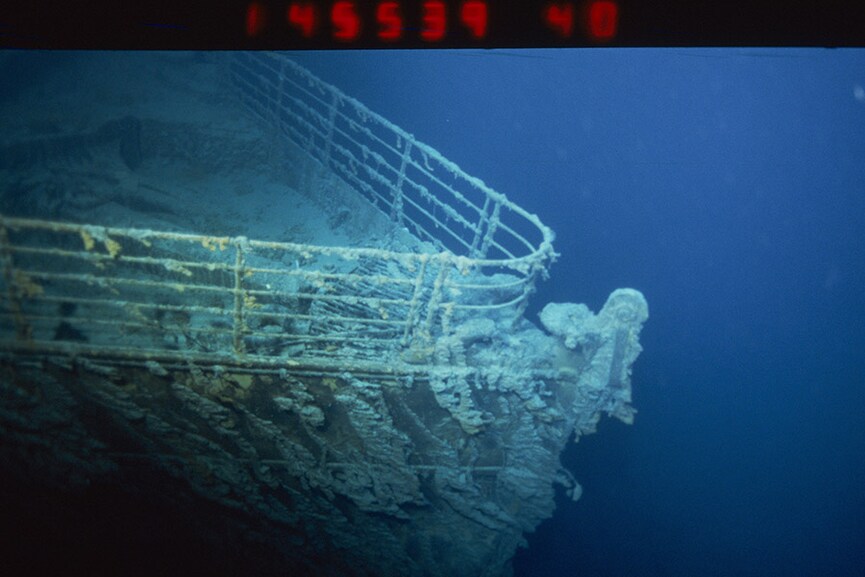 The wreck of the Titanic, which sank in April 1912, is lying 4,000 meters into the sea. Image: Xavier DESMIER/Gamma-Rapho via Getty Images 