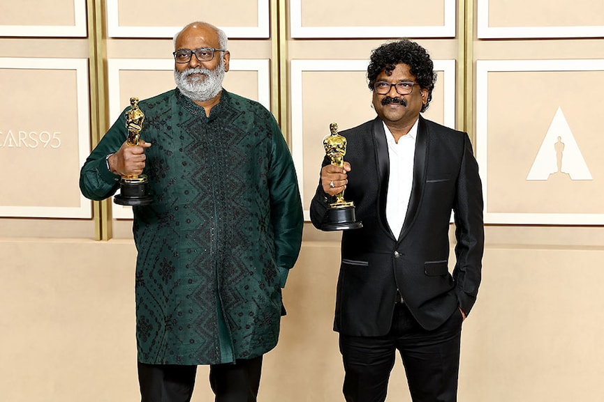 Photo of the day: Oscar 2023: MM Keeravaani and Chandrabose win for 'Naatu Naatu'