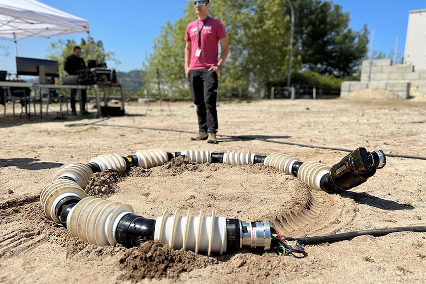 NASA's Jet Propulsion Laboratory designed a snake-like robot to explore one of Saturn's moons