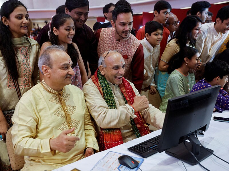 Photo of the day:  Joy of muhurat trading