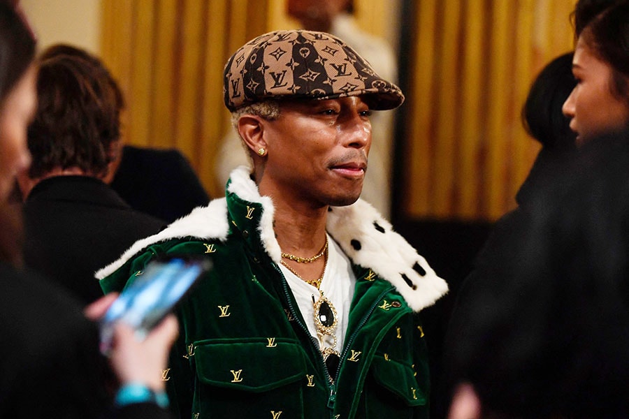 US singer and creative director Pharrell Williams arriving at the Louis Vuitton's Womenswear Fall-Winter 2023-2024 collection show during Paris Fashion Week in Paris, on March 6, 2023.
Image: Julien De Rosa / AFP©