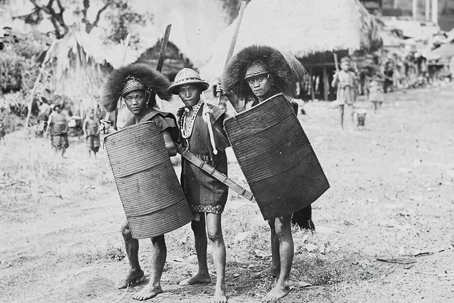 Young tribes people in the North East Frontier Tract, circa 1930. Photo by Hulton-Deutsch/Corbis via Getty Images)