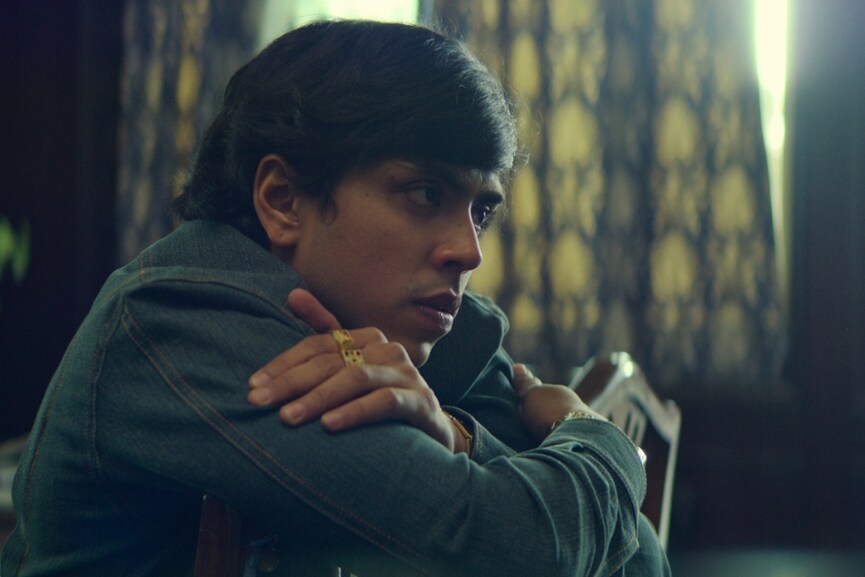 A still of Adarsh Gourav from Guns & Gulaabs. Image: Netflix