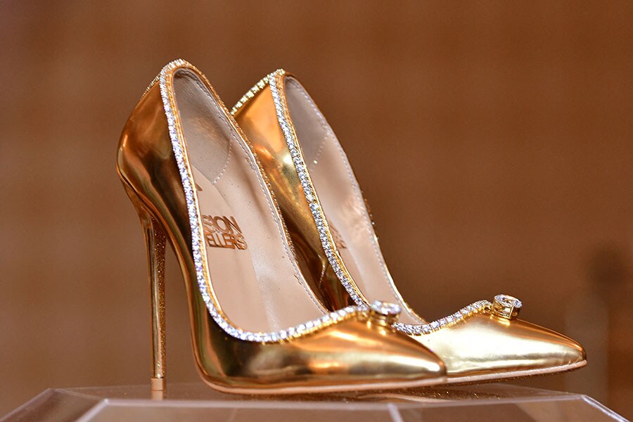 Jada Dubai and Passion Jewellers Passion Diamond shoes; Image: GIUSEPPE CACACE / AFP 