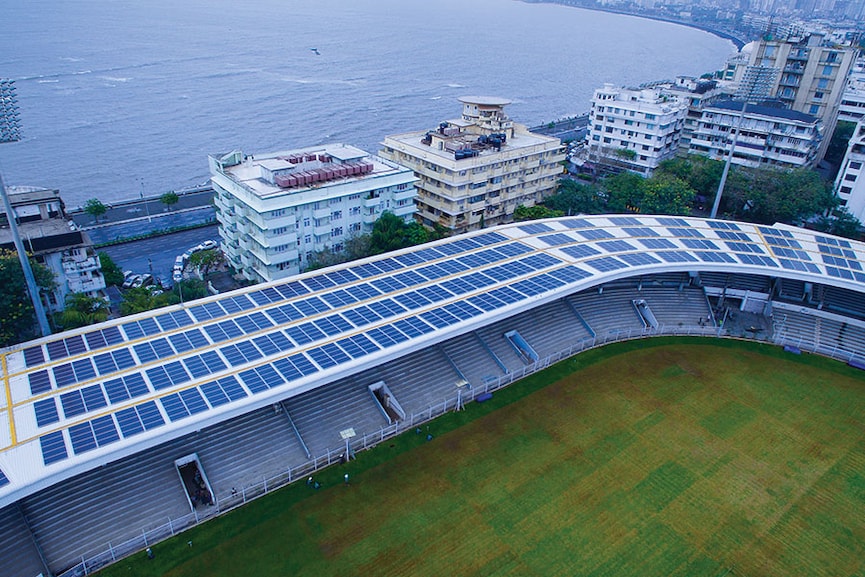 Tata Power installed 2,280 solar panels in Mumbai’s Brabourne Stadium, generating 11 lakh units of electricity annually