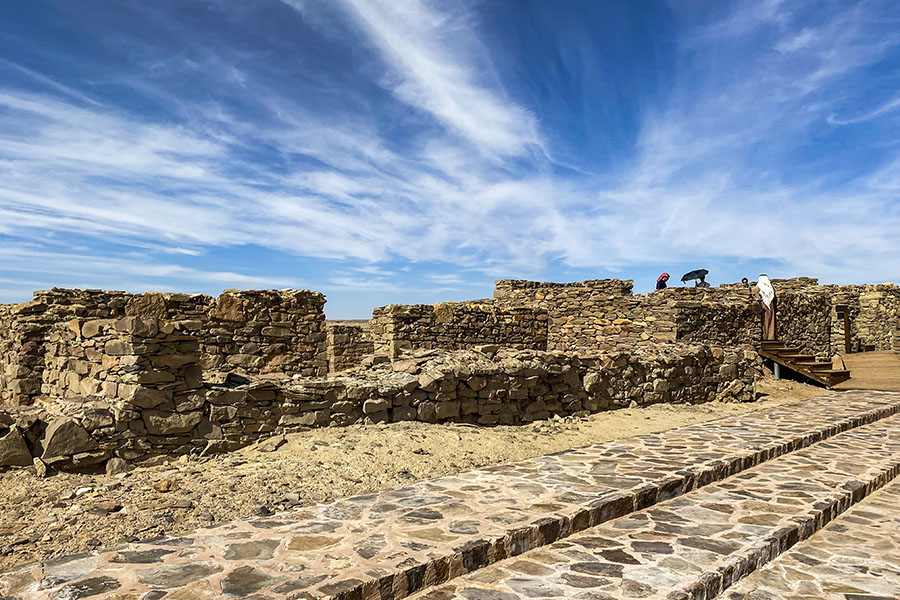 Iron Age temple complex overlooking a vast landscape where there was once an ancient lake, and the remains of structures dating back to the Iron Age. 
Image: Vijaya Pratap