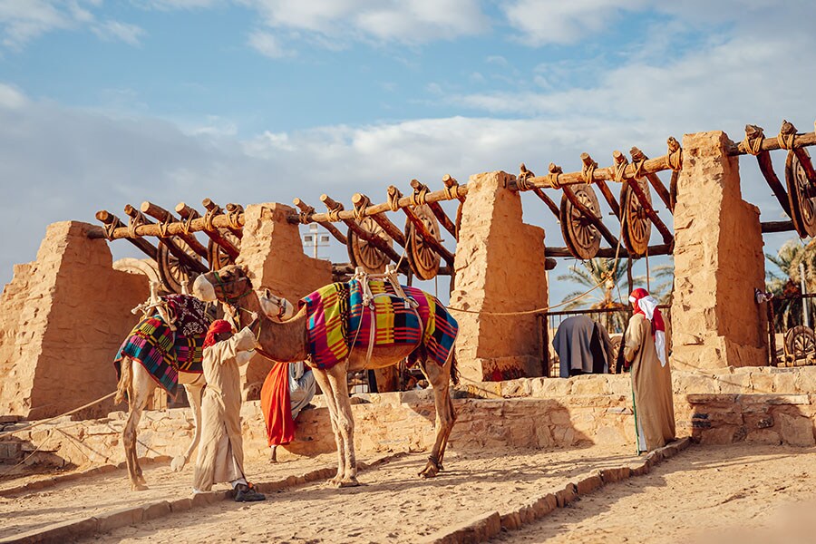 In the midst of Tayma city is an ancient well called Bir Haddaj, now a popular tourist attraction. Image: Courtesy RCU