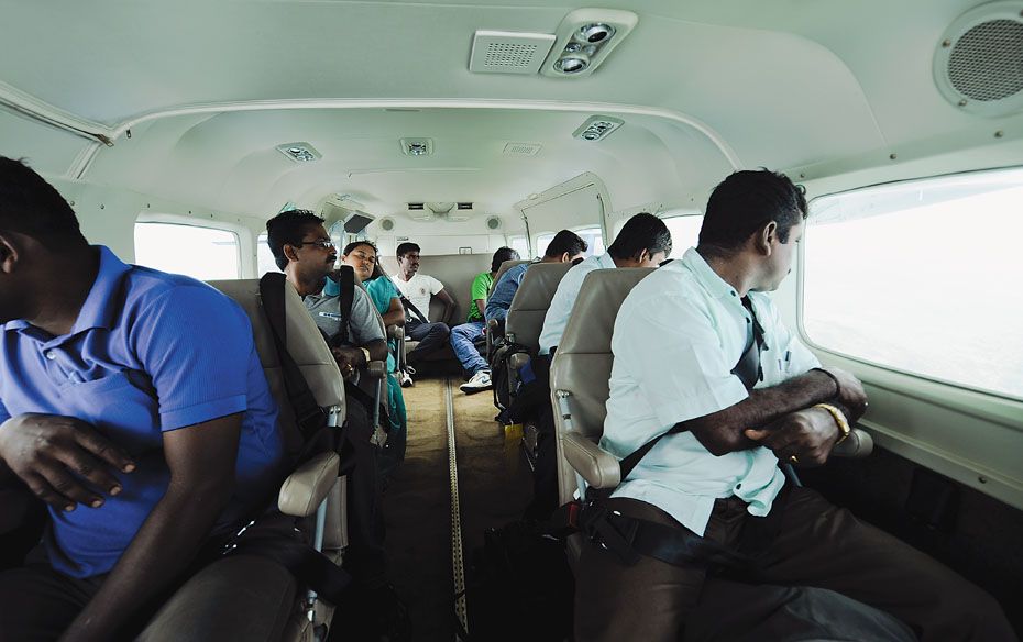 The Cessna Caravan 208 can carry nine passengers, who can board and leave the aircraft from a floati