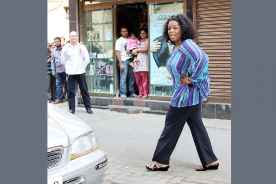 American talk show host Oprah Winfrey during a shoot at Colaba, Mumbai, on January 17, 2012         