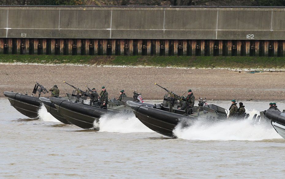 Members of the Metropolitan Police Marine Policing Unit have been training with Royal Marines in pre