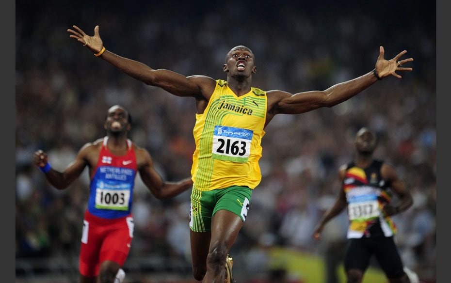 All eyes will be on Usain Bolt of Jamaica, who is seen here celebrating after winning the men's 