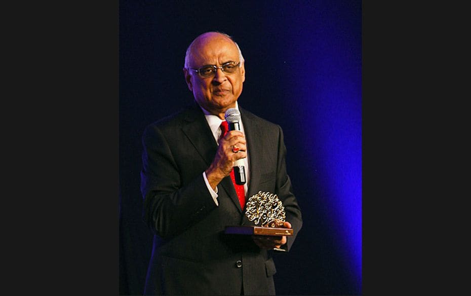 AN Singh, Trustee and Adviser, Sir Dorabji Tata Trust, accepting the Forbes India Leadership Award f