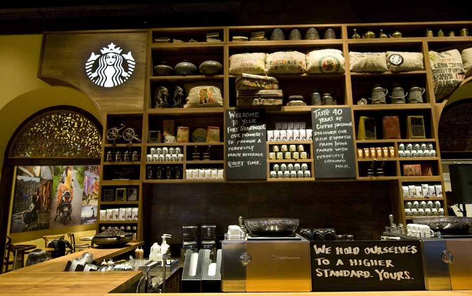 The main coffee counter at the Horniman Circle store. The store was designed with the help of Indian