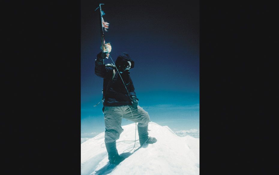 Tenzing Norgay on the summit of Mount Everest on May 29, 1953 ( Photographs courtesyRoli Books, from