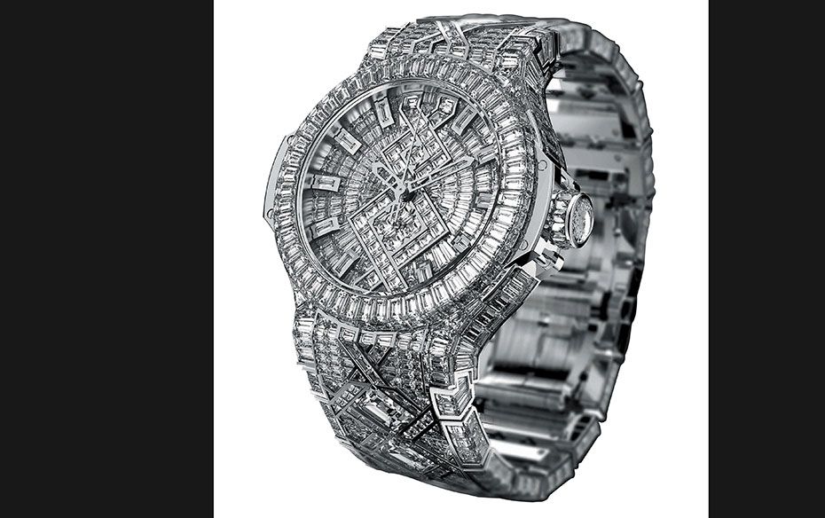 Extreme IndulgenceHUBLOT BIG BANG $5 MILLIONBeyond the 1,282 diamonds clocking over 100 carats, ther