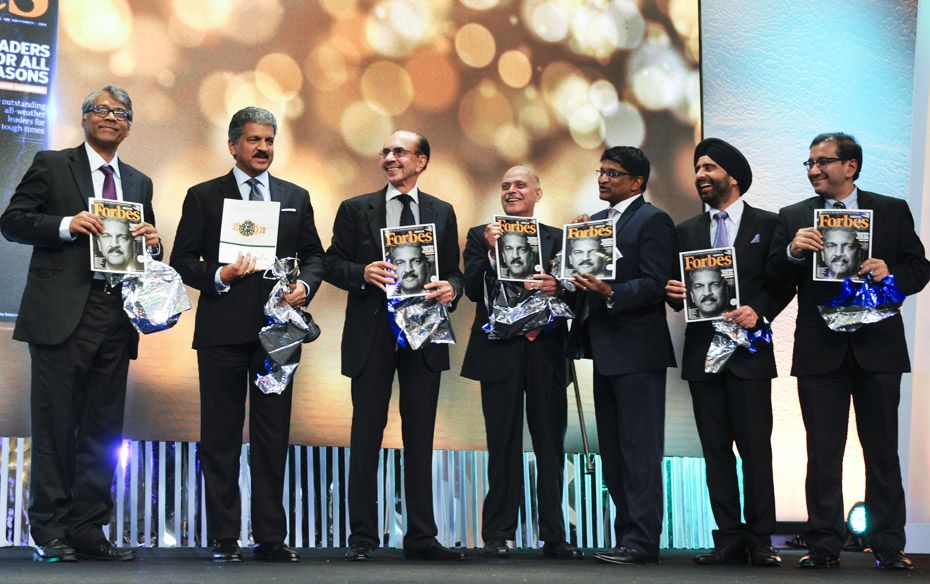 (From L-R) R jagannathan, Anand Mahindra, Adi Godrej, Raghav Bahl, Senthil Chengalvarayan, Gurmeet S