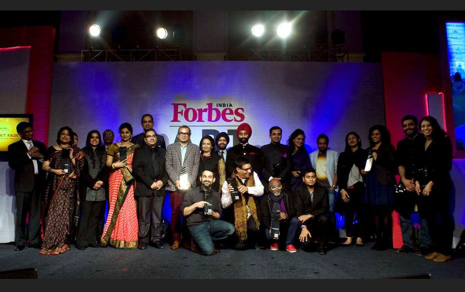 The winners of the first ever Forbes India Art Award come together for a group photo