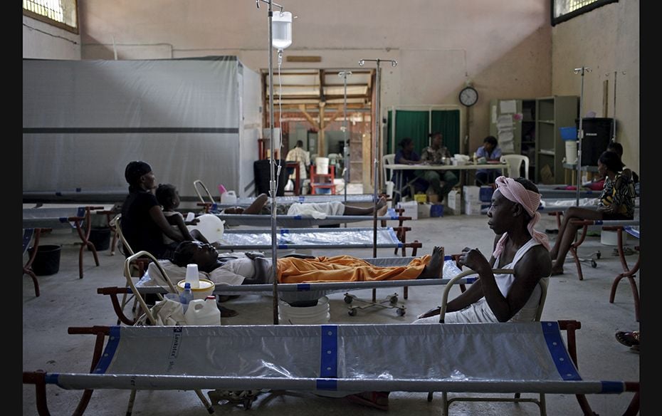 Patients and companions are seen at the Cholera Treatment Center run by the Haitian Ministry of Publ