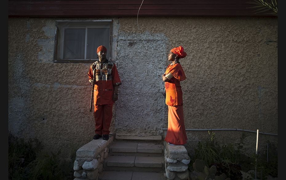 Members of the African Hebrew Israelite community during the celebrations for the holiday of Shavuot