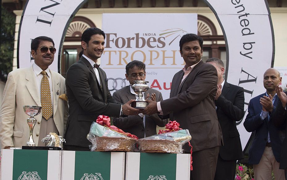 Christmas Eve (Jockey: A Sandesh) won the Forbes India Trophy and trainer Karthik G was on hand to c