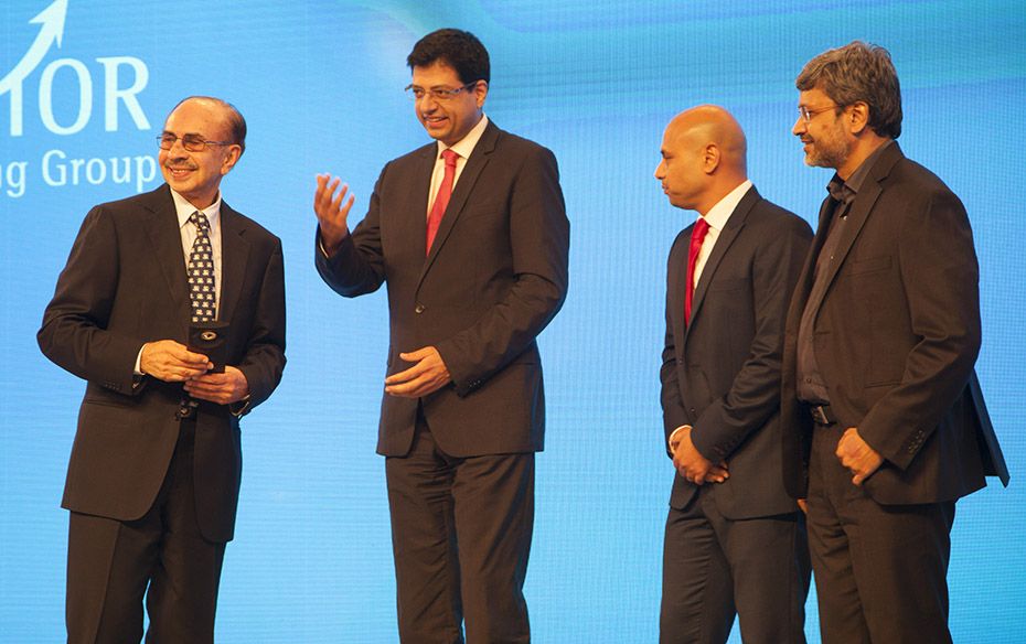 Adi Godrej, chairman of the Godrej Group (extreme left) receives the Conscious Capitalist for the Ye