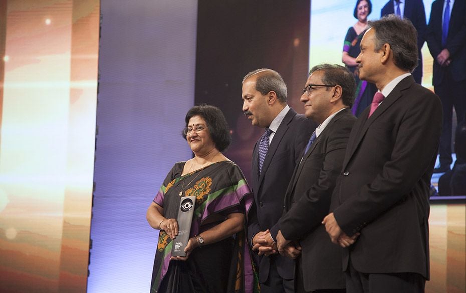 Arundhati Bhattacharya, chairman of State Bank of India won the Best CEO–Public Sector award  